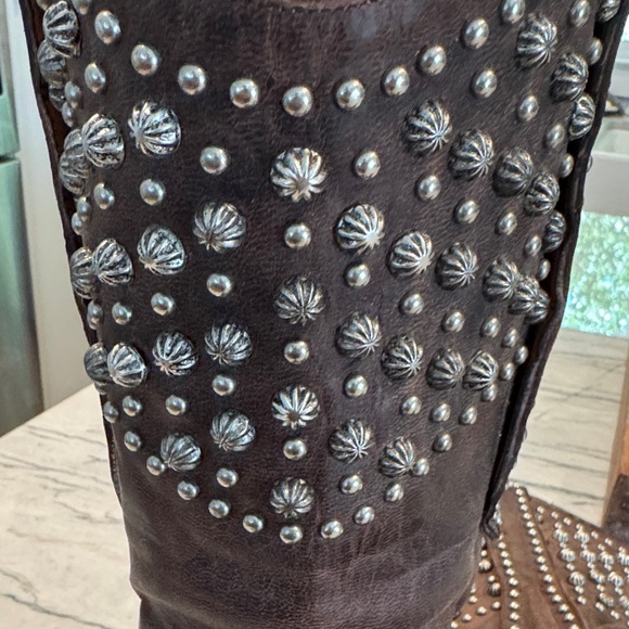 Old Gringo SZ 8.5 Studded Brown Leather Cowboy Boots - Picture 9 of 11